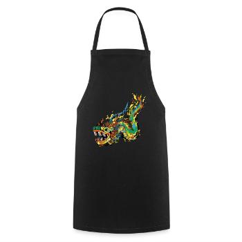 Quetzalcoatl Watercolor Ancient Aztec Snake Gesch - Cooking Apron - black - Front - AI Model Male 185 dark (185cm)