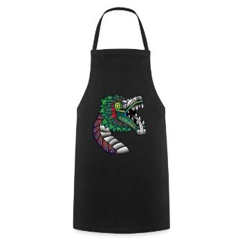 Quetzalcoatl Ancient Aztec feathered snake - Cooking Apron - black - Front - AI Model Male 185 dark (185cm)