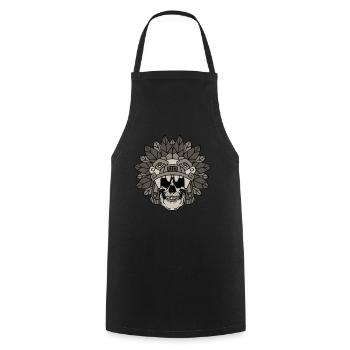 Quetzalcoatl Aztec Gothic Skull Goth Maya Inca G - Tablier de cuisine - noir - Devant - AI Model Male 185 dark (185cm)