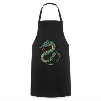 Cyborg Dragon Japonais Cyber Punk Cyber Esthétique - Tablier de cuisine - noir - Devant - AI Model Male 185 dark (185cm)