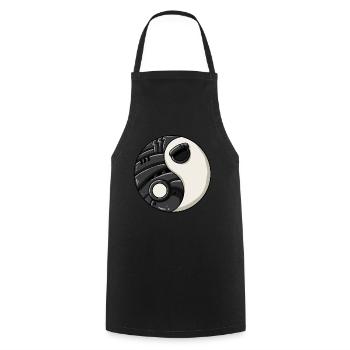 Cyborg Ying Yang Cyber Punk Yin Yang Cyber Geschen - Kochschürze - Schwarz - Vorne - AI Model Male 185 dark (185cm)