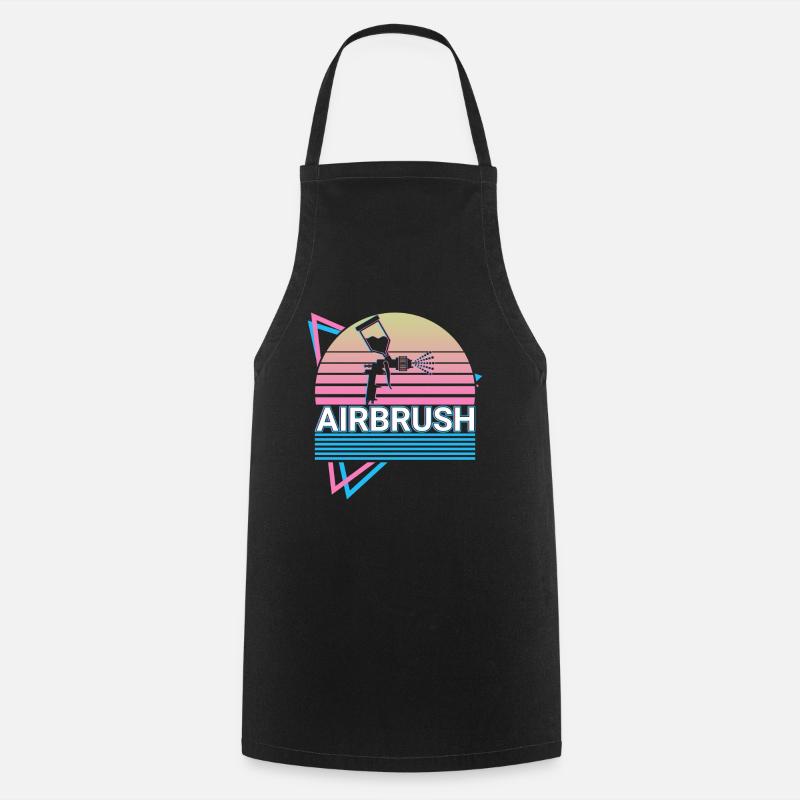 Airbrush Spray Paint Retro Gift - Cooking Apron - black