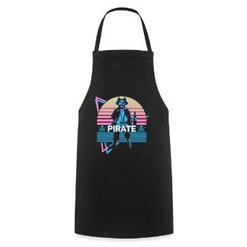 Pirate Rétro Cadeau - Tablier de cuisine - noir - Devant - AI Model Male 185 dark (185cm)