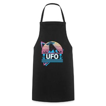 Ufo Alien Entführung Retro Geschenk - Kochschürze - Schwarz - Vorne - AI Model Male 185 dark (185cm)