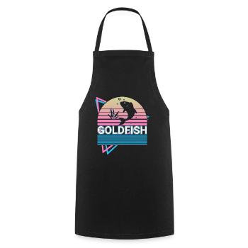 Goldfisch Retro Geschenk - Kochschürze - Schwarz - Vorne - AI Model Male 185 dark (185cm)