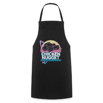 Chicken Nugget Retro Gift - Cooking Apron - black - Front - AI Model Male 185 dark (185cm)