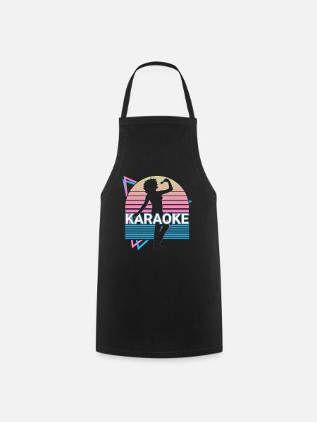Karaoke-Sänger Retro Geschenk - Kochschürze - Schwarz