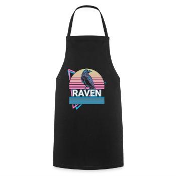 Raven Crow Retro Cadeau - Tablier de cuisine - noir - Devant - AI Model Male 185 dark (185cm)