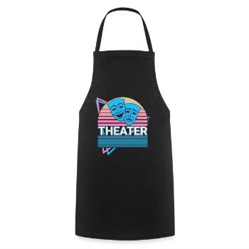 Theatre Mask Drama Comedy Tragedy Theatre Mask - Cooking Apron - black - Front - AI Model Male 185 dark (185cm)