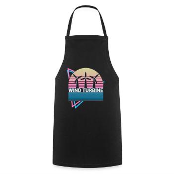 Wind Turbine Retro Gift - Cooking Apron - black - Front - AI Model Male 185 dark (185cm)
