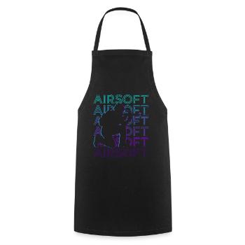 Airsoft Retro Gift - Cooking Apron - black - Front - AI Model Male 185 dark (185cm)