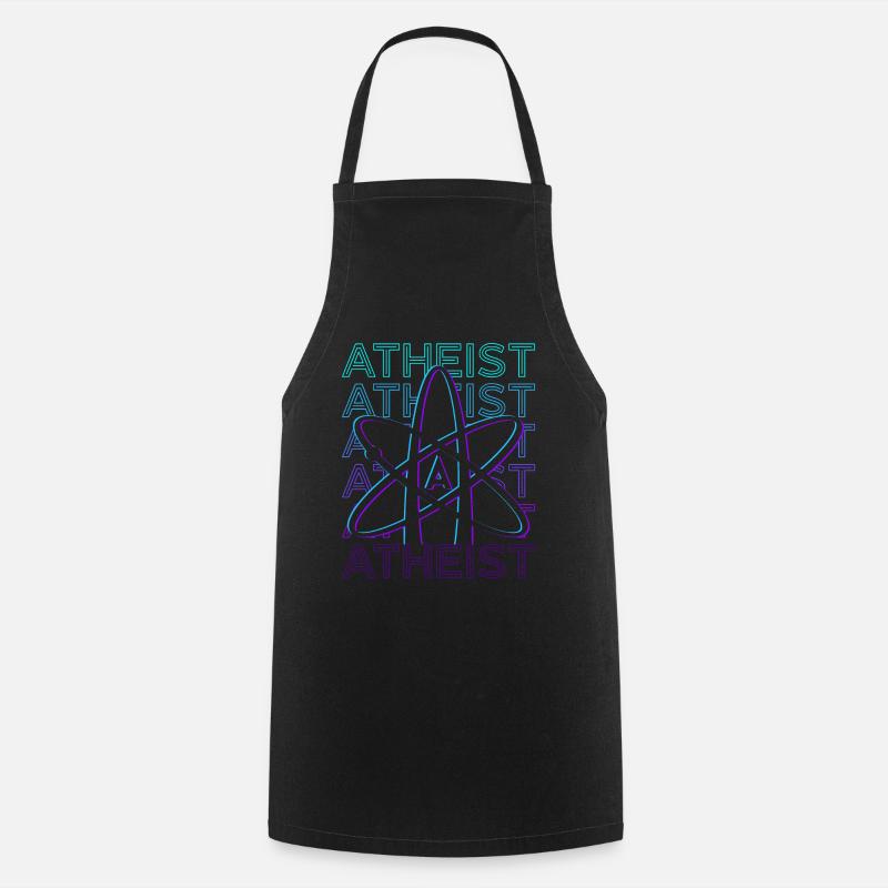 Athée Athéisme Anti-Religion Science Atomw - Tablier de cuisine - noir