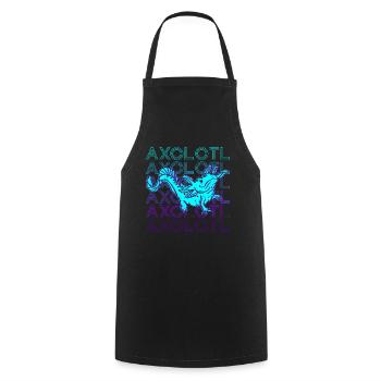 Axolotl Retro Gift - Cooking Apron - black - Front - AI Model Male 185 dark (185cm)