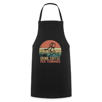 Funny Welder Coffee Welding Retro Gift - Cooking Apron - black - Front - AI Model Male 185 dark (185cm)