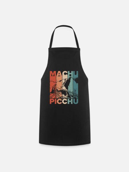 Machu Picchu Peru Inka Retro Vintage Geschenk - Kochschürze - Schwarz