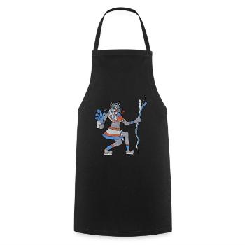 Tlaloc Aztec Rain Dieu Aztèque Nahu - Tablier de cuisine - noir - Devant - AI Model Male 185 dark (185cm)