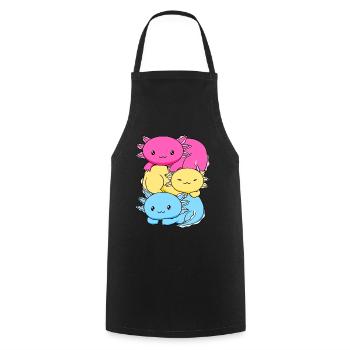 Pansexual Pride Pansexual Flag Kawaii Axolo - Cooking Apron - black - Front - AI Model Male 185 dark (185cm)