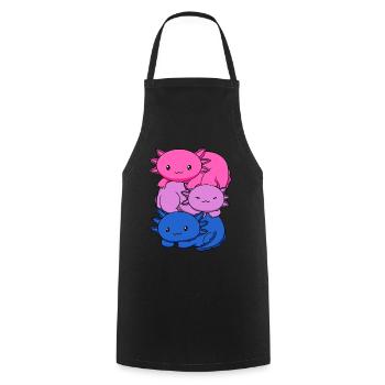 Bisexueller Stolz Bisexuelle Flagge Kawaii Axolotl - Kochschürze - Schwarz - Vorne - AI Model Male 185 dark (185cm)