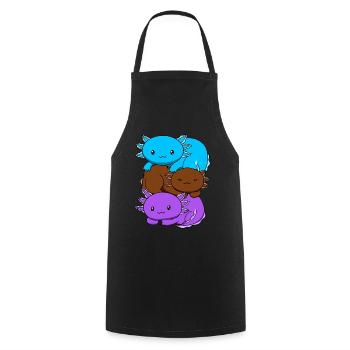 Androsexuelle Flag Axolotl Heap Kawaii - Cooking Apron - black - Front - AI Model Male 185 dark (185cm)