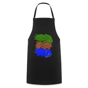 Sapiosexuelle Flagge Axolotl Haufen Kawaii - Kochschürze - Schwarz - Vorne - AI Model Male 185 dark (185cm)