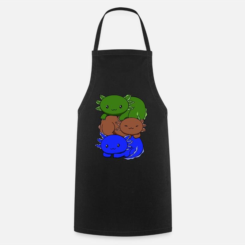 Drapeau sapiosexuel Axolotl Pile Kawaii - Tablier de cuisine - noir