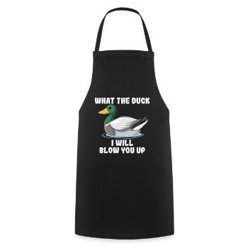 Funny duck hunting duck hunter - Cooking Apron - black - Front - AI Model Male 185 dark (185cm)