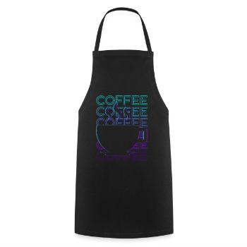 Kaffee Retro Geschenk - Kochschürze - Schwarz - Vorne - AI Model Male 185 dark (185cm)
