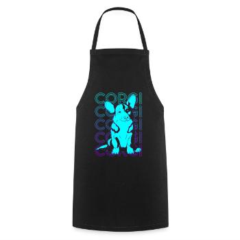 Corgi Retro Gift - Cooking Apron - black - Front - AI Model Male 185 dark (185cm)