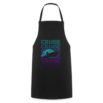 Cadeau rétro de navire de croisière - Tablier de cuisine - noir - Devant - AI Model Male 185 dark (185cm)