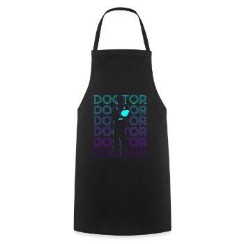 Doktor Retro Geschenk - Kochschürze - Schwarz - Vorne - AI Model Male 185 dark (185cm)