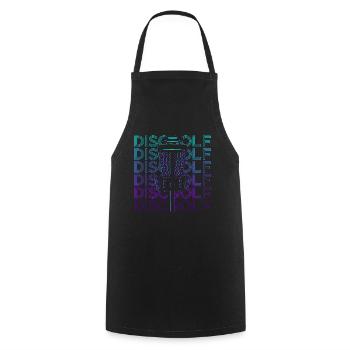 Discgolf Retro Geschenk - Kochschürze - Schwarz - Vorne - AI Model Male 185 dark (185cm)