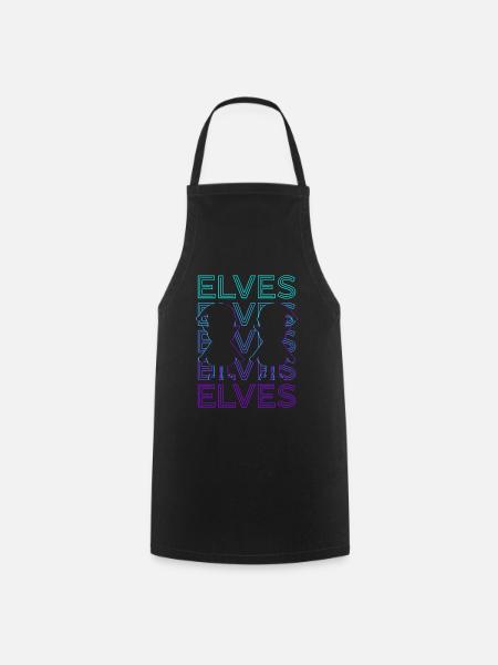 Elfen Elf Retro Geschenk - Kochschürze - Schwarz