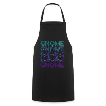 Gnome Elfe Nain Rétro - Tablier de cuisine - noir - Devant - AI Model Male 185 dark (185cm)