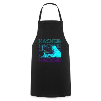 Hacker Hacking Hack Coding Programming Retro - Cooking Apron - black - Front - AI Model Male 185 dark (185cm)