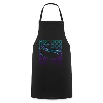Hot Dog Rétro - Tablier de cuisine - noir - Devant - AI Model Male 185 dark (185cm)
