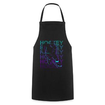 Joueur de hockey Hockey sur glace Rétro - Tablier de cuisine - noir - Devant - AI Model Male 185 dark (185cm)