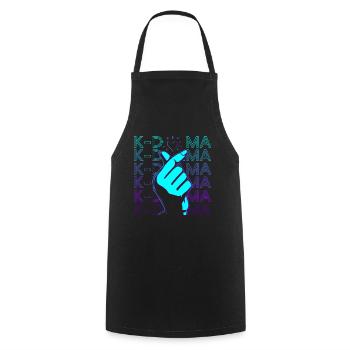 Kdrama Kpop Finger Heart K Drame K Pop Rétro - Tablier de cuisine - noir - Devant - AI Model Male 185 dark (185cm)