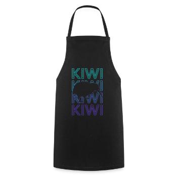 Kiwi Retro - Kochschürze - Schwarz - Vorne - AI Model Male 185 dark (185cm)