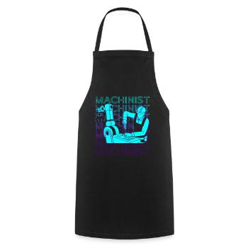 Cutting Machine Operator Cnc Machine Operator Retro - Cooking Apron - black - Front - AI Model Male 185 dark (185cm)