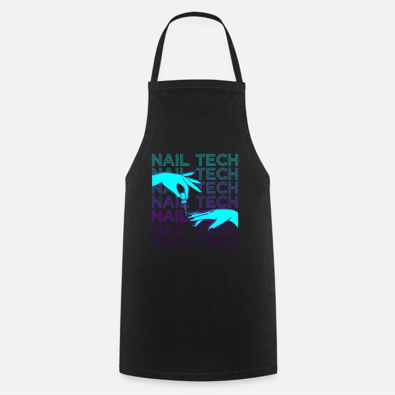 Nail Tech Nail Technician Manucure Retro - Tablier de cuisine - noir