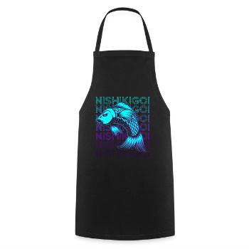 Koi Fish Carp Japanese Nishikigoi Retro - Cooking Apron - black - Front - AI Model Male 185 dark (185cm)