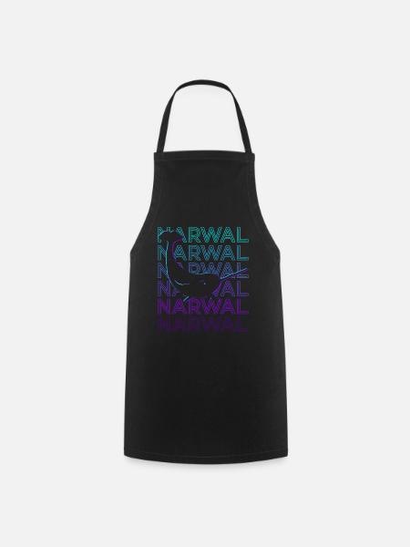 Narwal Narwhal Retro - Kochschürze - Schwarz