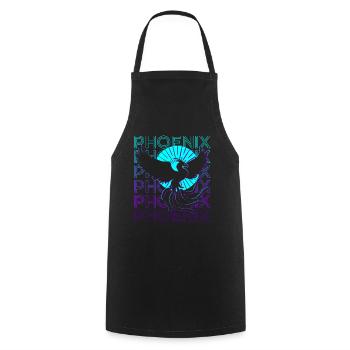 Phoenix Rétro - Tablier de cuisine - noir - Devant - AI Model Male 185 dark (185cm)