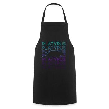 Ornithorynque Rétro - Tablier de cuisine - noir - Devant - AI Model Male 185 dark (185cm)