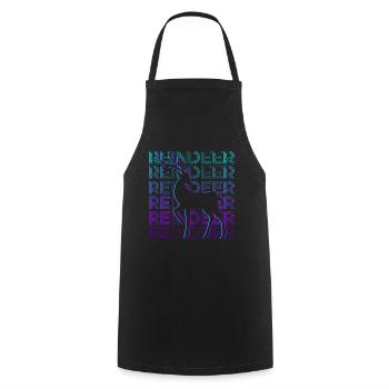 Reindeer Retro - Cooking Apron - black - Front - AI Model Male 185 dark (185cm)