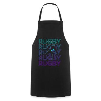 Rugbyspieler Retro - Kochschürze - Schwarz - Vorne - AI Model Male 185 dark (185cm)