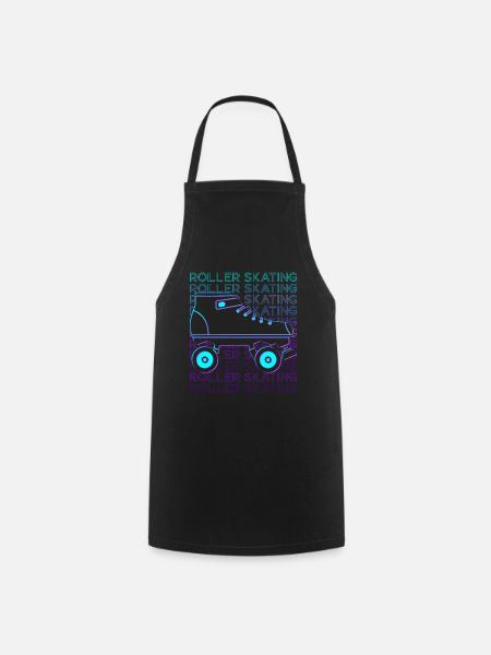 Roller Skating Roller Skaters Roller Skates Retro - Cooking Apron - black