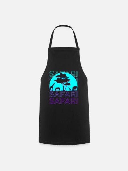 Safari Retro - Kochschürze - Schwarz