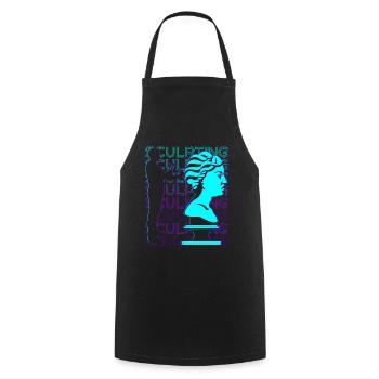 Sculpture Sculptor Retro - Cooking Apron - black - Front - AI Model Male 185 dark (185cm)