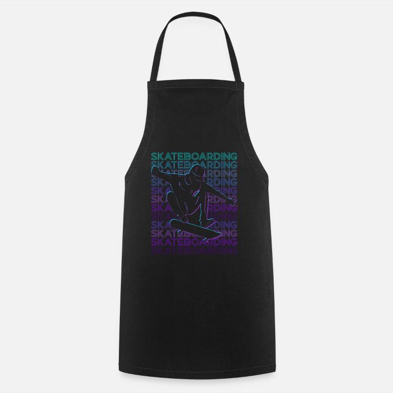 Skateboarding Skateboarder Skateboard Retro - Cooking Apron - black
